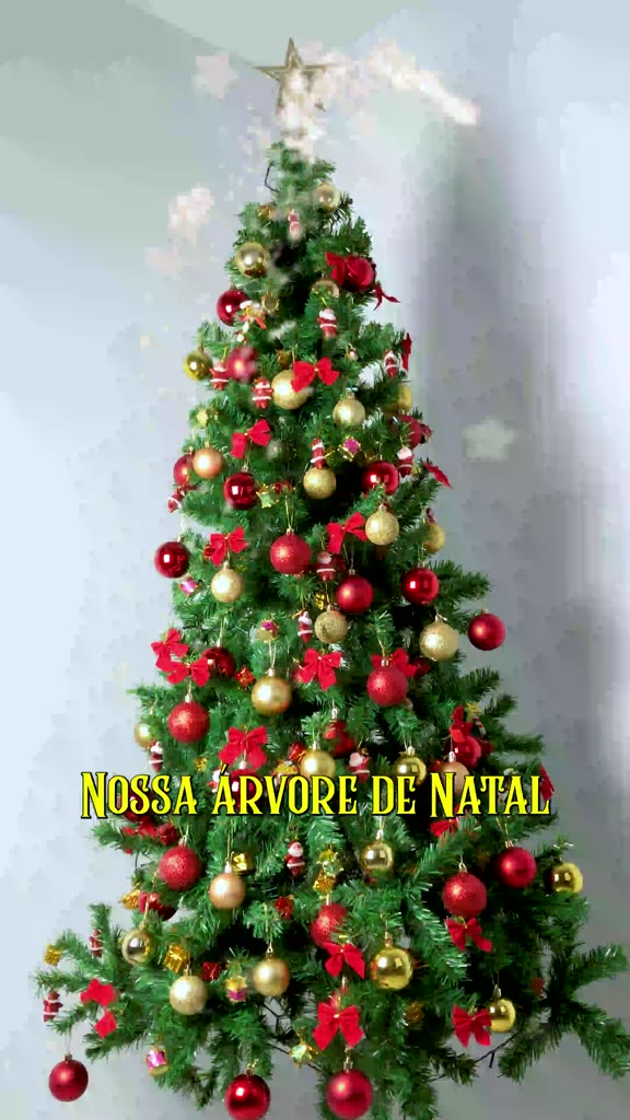 Árvore Natal Pinheiro 180cm Enfeitada Decorada Promoção Luxo Nevada Verde Estrela Pisca LED 1,80m