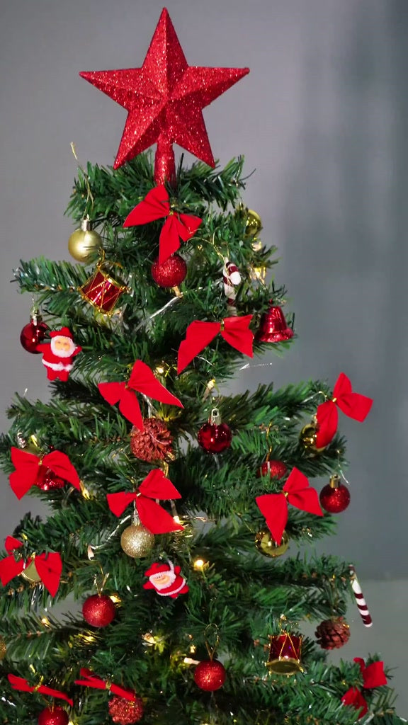 Árvore De Natal 150cm 86 Enfeites Decorada Completa 220 Galhos Enfeitada Pisca
