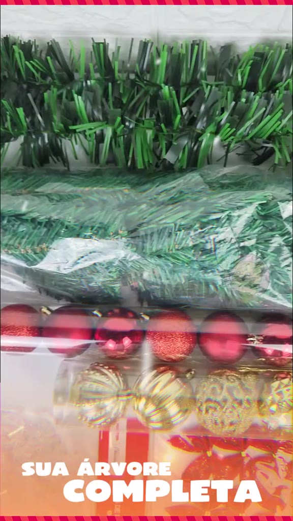 Kit Completo Árvore De Natal Decorada 120 Galhos+Enfeites+Brinde Natal 2025 Decoração tendência VD