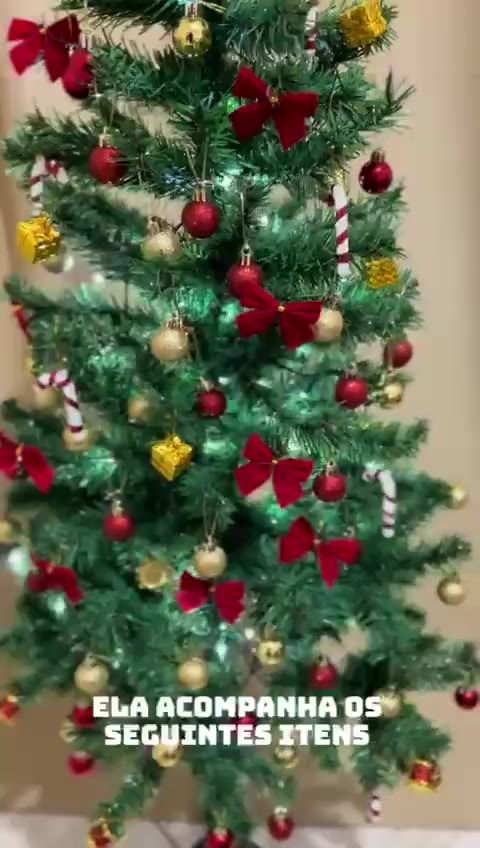 Árvore De Natal 150cm 86 Enfeites Decorada Completa 220 Galhos Pisca Pisca