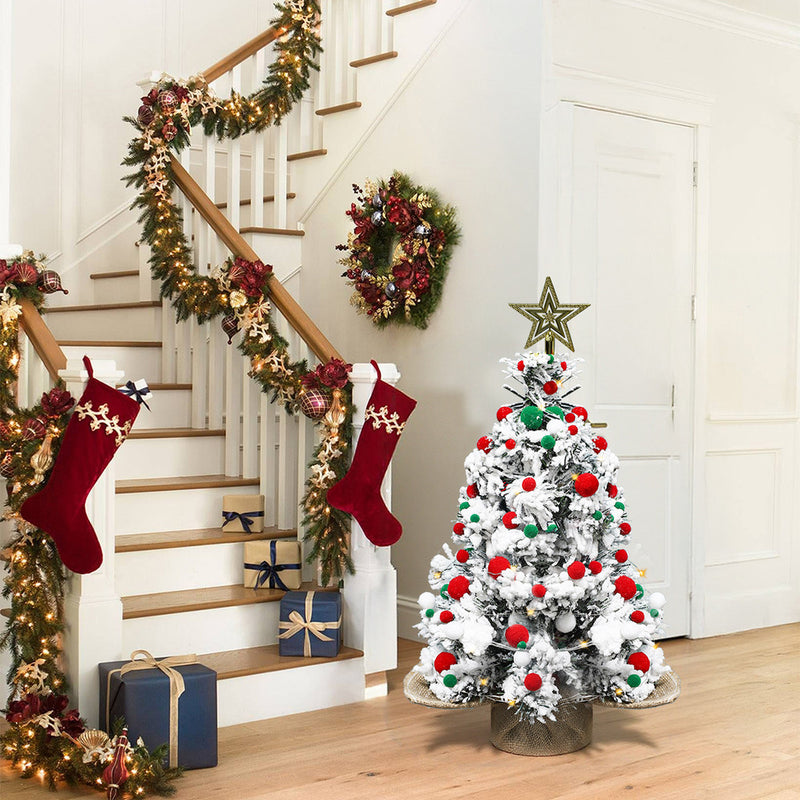 Natal Luxo  Pinheiro com Efeito Neve Nevada - 40/45/60cm  Decoração Festiva Premium