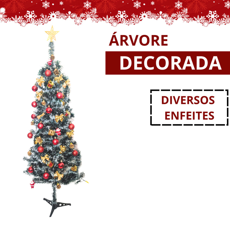 Arvore Natal Decorada Completa com Enfeites Pisca Pisca 60 CM 90CM 120CM PINHEIRINHO PREMIUM