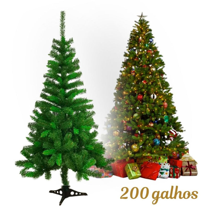 Árvore Natal Pinheiro Premium 150 cm 220 GALHOS Enfeitada Decorada Luxo Kit Completa Enfeites