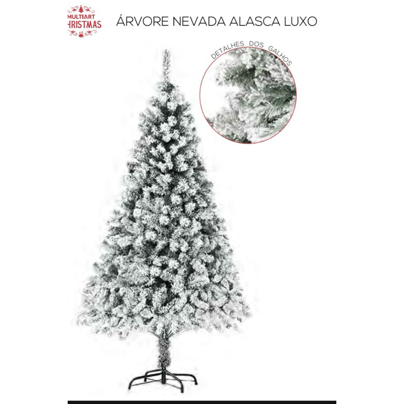 Árvore de Natal Pinheiro Neve Luxo 120cm 200 galhos e 150cm 312 galhos 180cm 545galhos 210cm 720 galhos