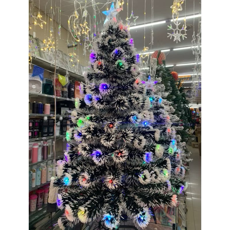 Árvore de Natal LED Fibra Ótica Nevada Luzes Colorida 60cm  90cm ou 120m (bivolt )