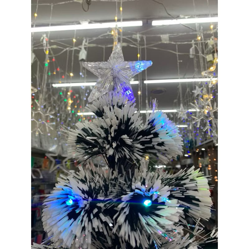 Árvore de Natal LED Fibra Ótica Nevada Luzes Colorida 60cm  90cm ou 120m (bivolt )