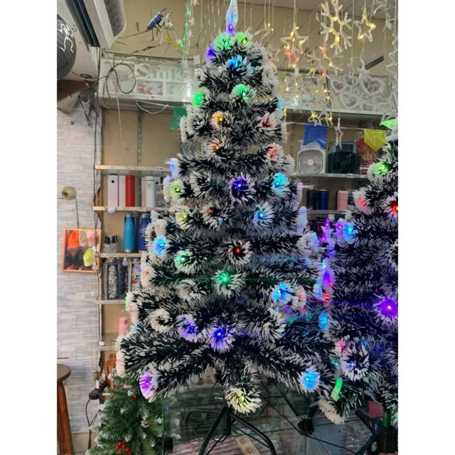 Árvore de Natal LED Fibra Ótica Nevada Luzes Colorida 60cm  90cm ou 120m (bivolt )