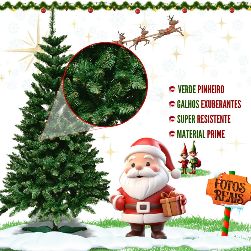 Árvore Natal Pinheiro Premium 150 cm 150 m 220 GALHOS Enfeitada Decorada Luxo Kit Completa Enfeites