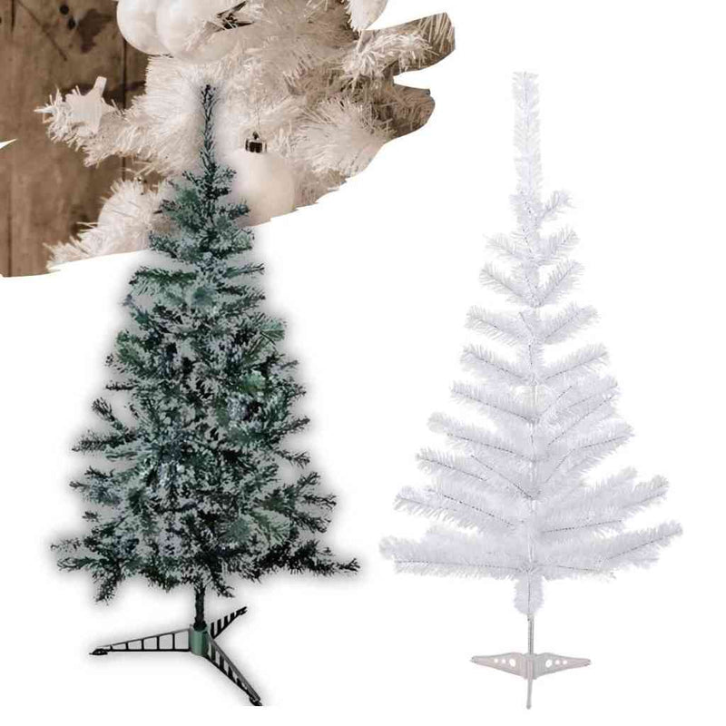 Árvore De Natal Branca Nevada Grande 120cm Com 110 Galhos Decoração