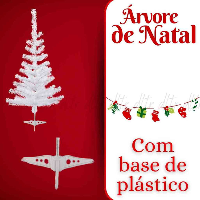Árvore De Natal Branca Nevada Grande 120cm Com 110 Galhos Decoração
