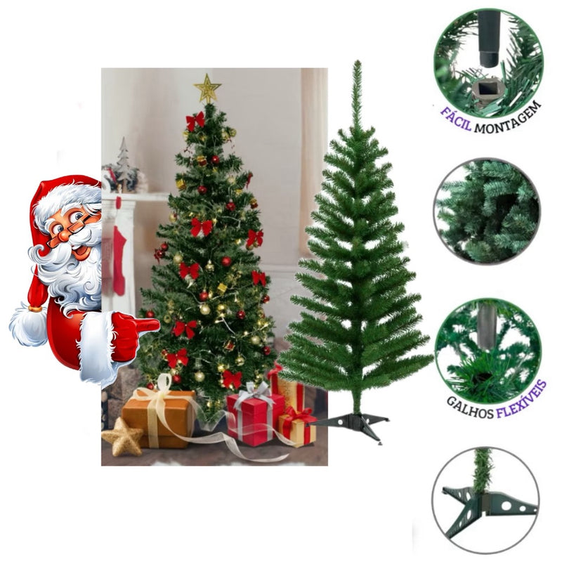 Kit Árvore De Natal 120cm + 53 Enfeites Pisca 120 Galhos Decorada Decoração Completa Envio Imedito