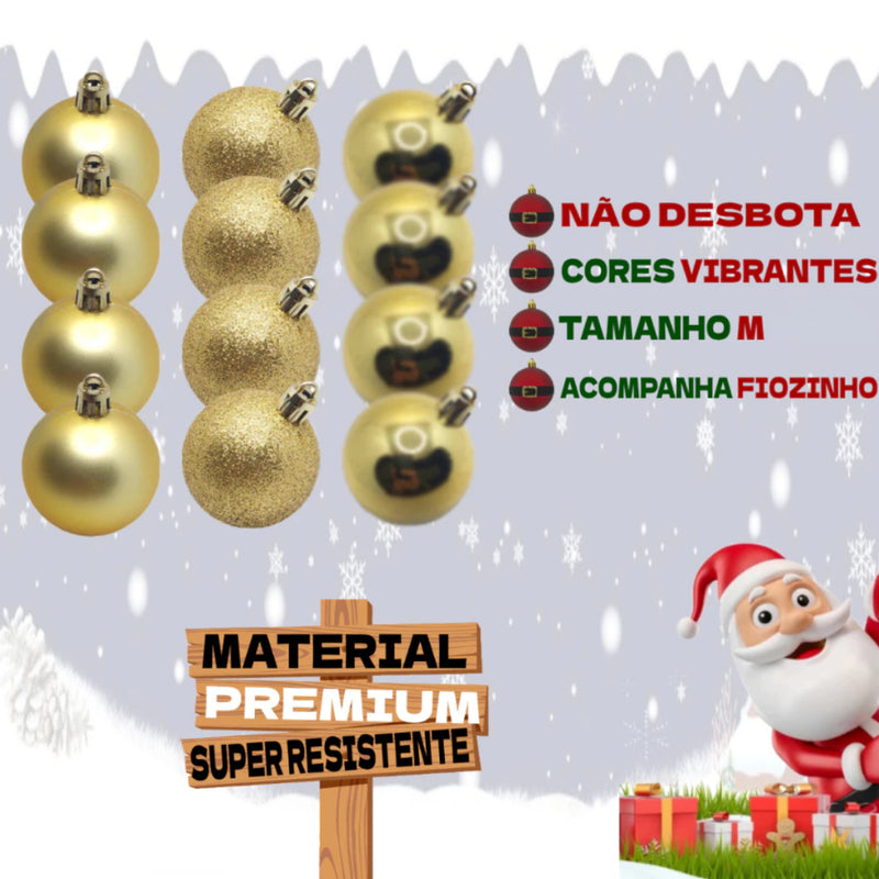 Arvore de Natal Decorada 180cm 320 Galhos Completa Enfeitada Verde Pinheiro Mais 125 Enfeites Pisca Led Decoração Top