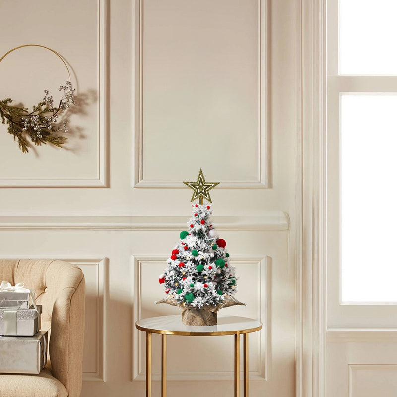Natal Luxo  Pinheiro com Efeito Neve Nevada - 40/45/60cm  Decoração Festiva Premium