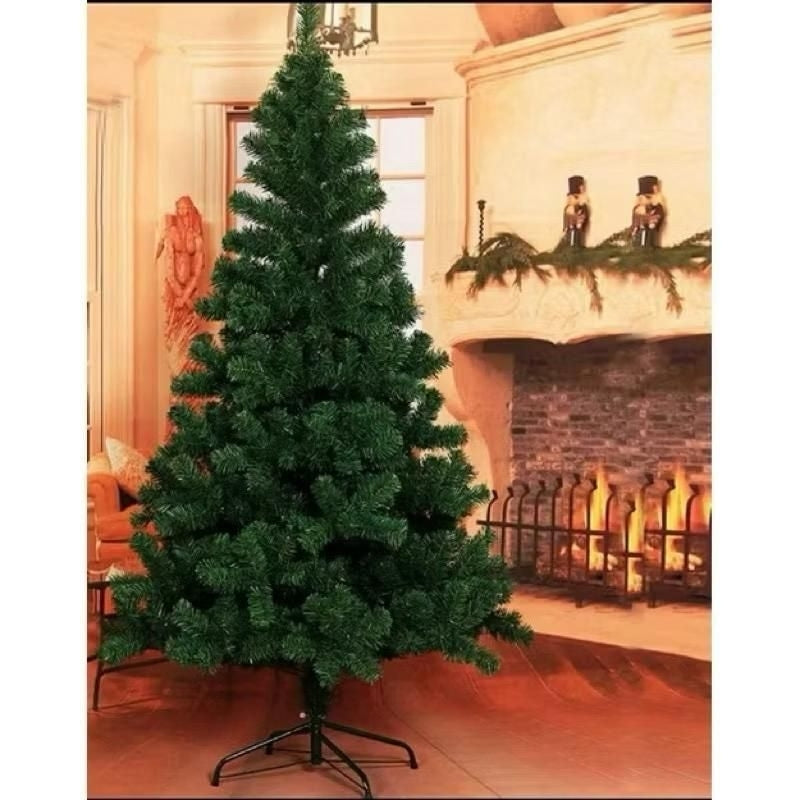 ￼Árvore De Natal 1,20m /1,50m /1,80 m /2,10 m com Galhos Verdes Guirlanda Papai Noel Arvore