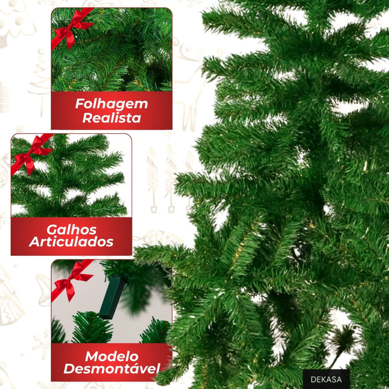 Árvore De Natal 150cm 86 Enfeites Decorada Completa 220 Galhos Pisca Pisca