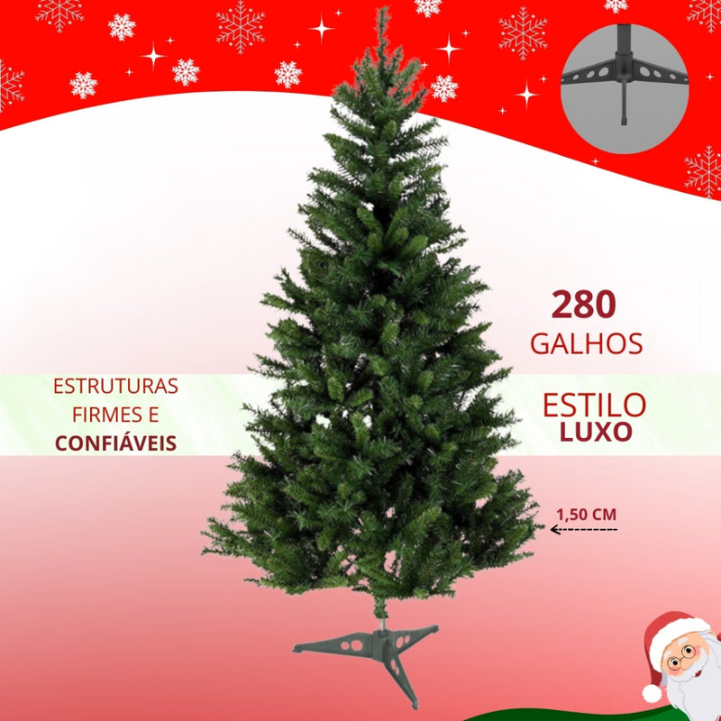 Árvore de Natal Zenx Medali  280 Galhos  Cheia Decoração Pisca Led 150cm
