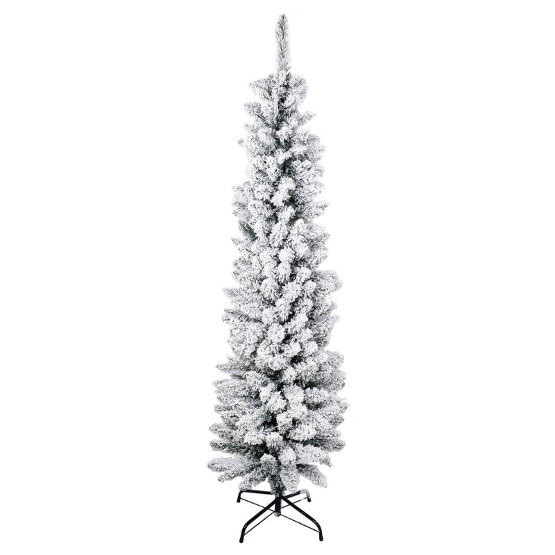 Árvore Slin Moscou Nevada Luxo Delicada Pé Ferro com Neve Artificial 1,5m 1,8m 2,1m