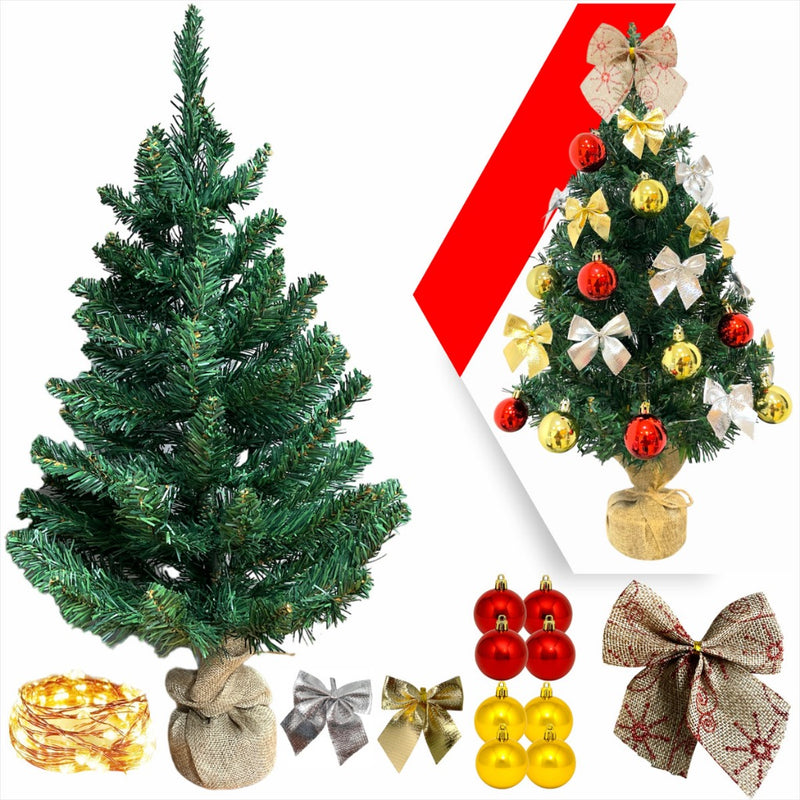 Arvore De Natal De Mesa Luxo Decorada Nevada Pinheiro Premium Cheia Completa