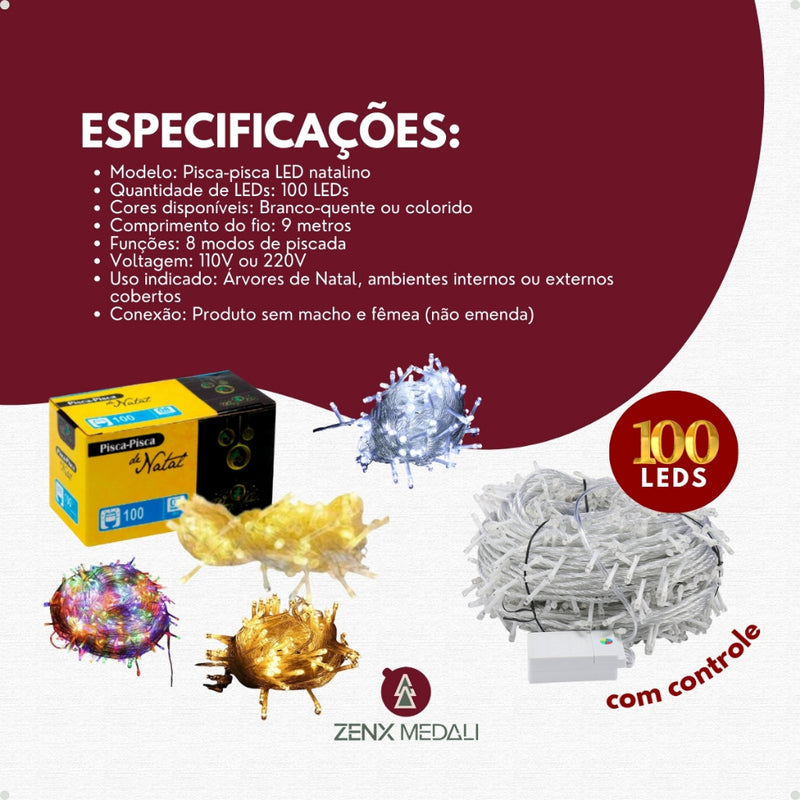 Árvore de Natal 280 Galhos 150cm Cheia Decoração COM Pisca Led Prova D'água