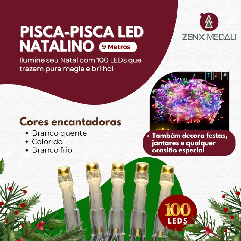 Árvore de Natal 280 Galhos 150cm Cheia Decoração COM Pisca Led Prova D'água