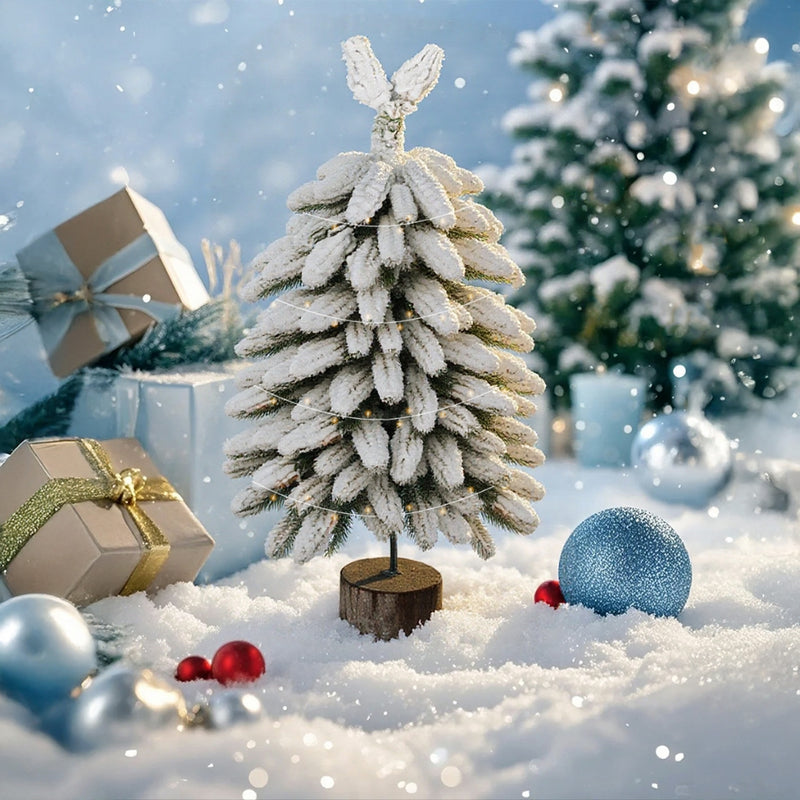 Árvore De Natal Luxo Pinheiro Com Neve Nevada 40-60Cm Para Decoração