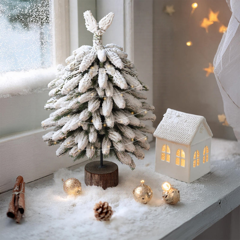 Árvore De Natal Luxo Pinheiro Com Neve Nevada 40-60Cm Para Decoração