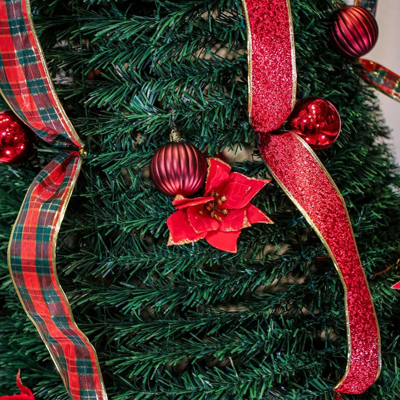 Árvore Pinheiro De Natal Verde 180 Cm Barata Retrátil Fácil de Montar Prática Barcelona