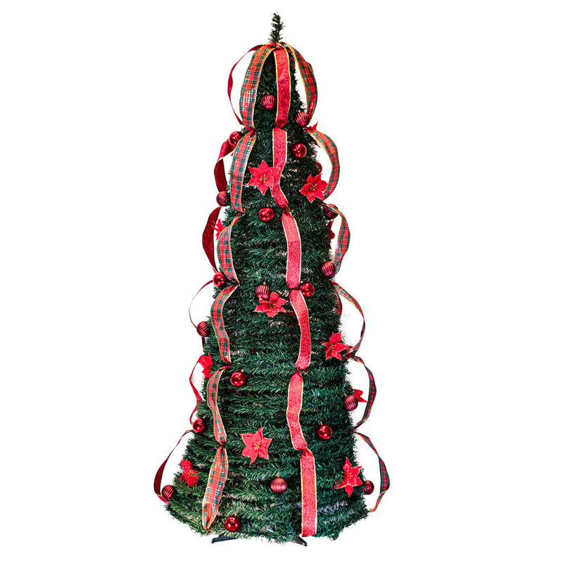 Árvore Pinheiro De Natal Verde 180 Cm Barata Retrátil Fácil de Montar Prática Barcelona