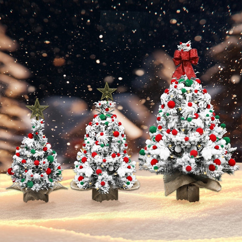 Natal Luxo  Pinheiro com Efeito Neve Nevada - 40/45/60cm  Decoração Festiva Premium