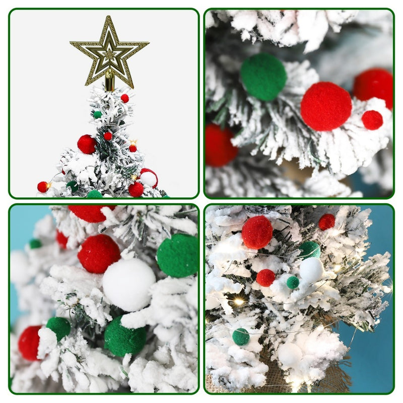 Natal Luxo  Pinheiro com Efeito Neve Nevada - 40/45/60cm  Decoração Festiva Premium